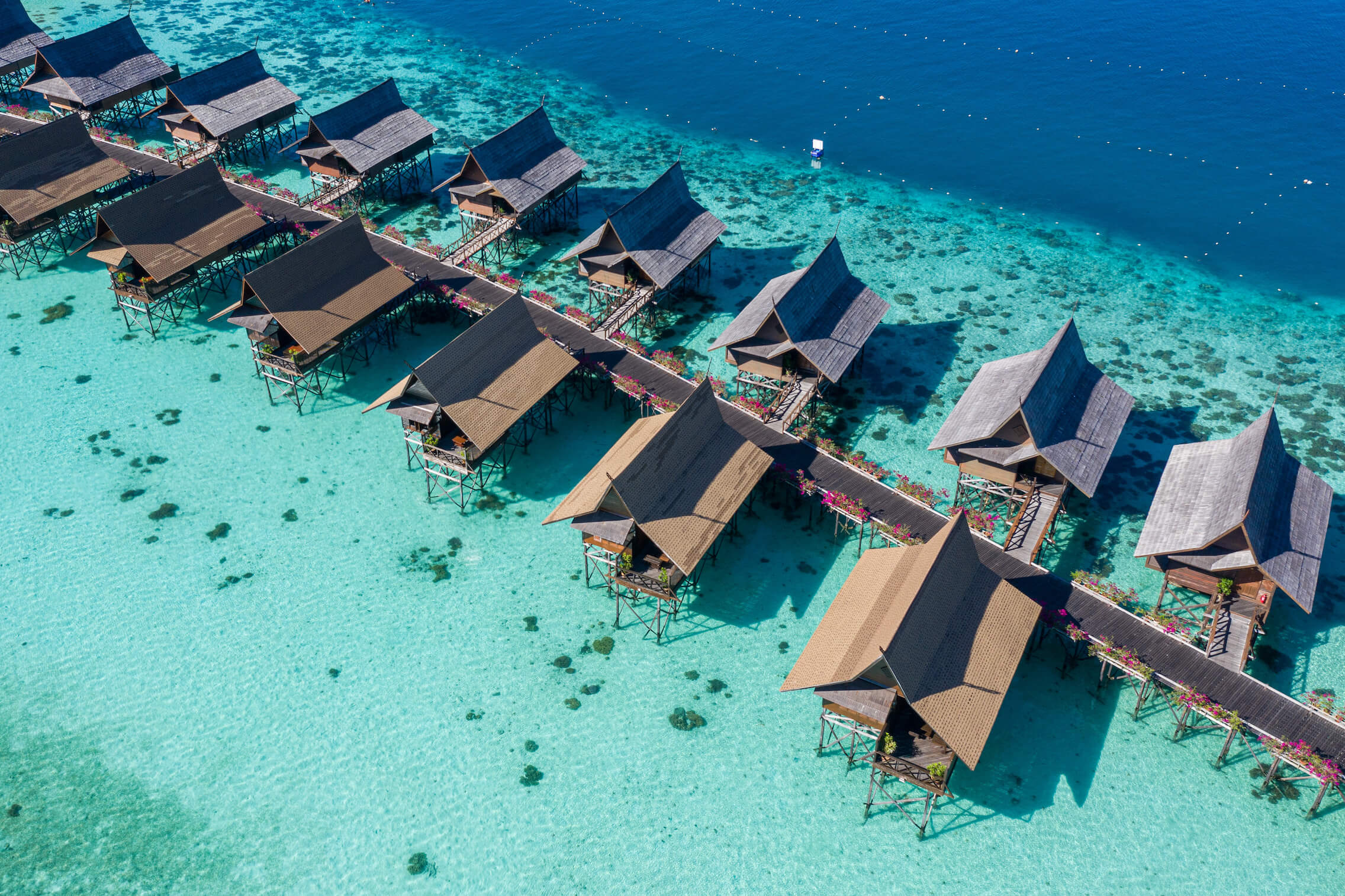 Sipadan Kapalai Dive Resort, a luxurious water chalet located in Kapalai Island