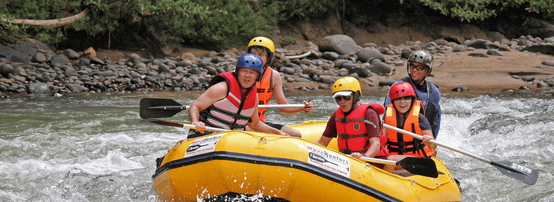 Easy grade 1-2 white water rafting at Kiulu river