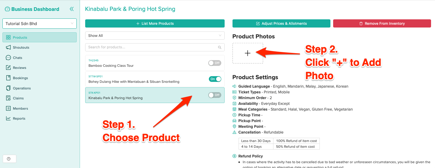 Adding Product Photo