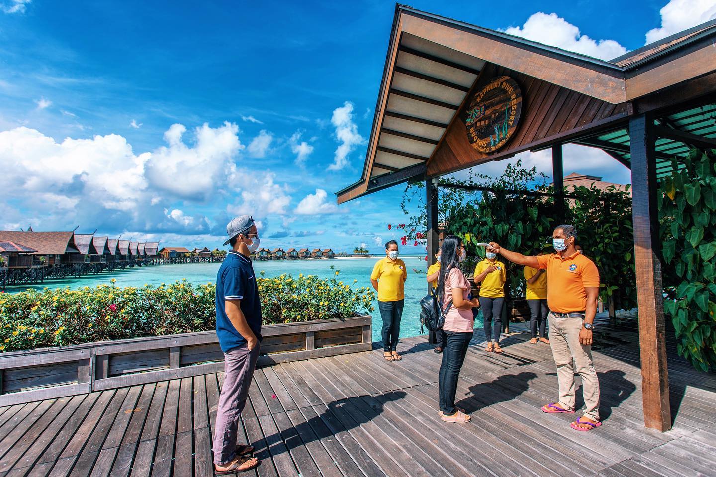 Strict SOPs are conducted before entering the resort to ensure the customer's health and safety.