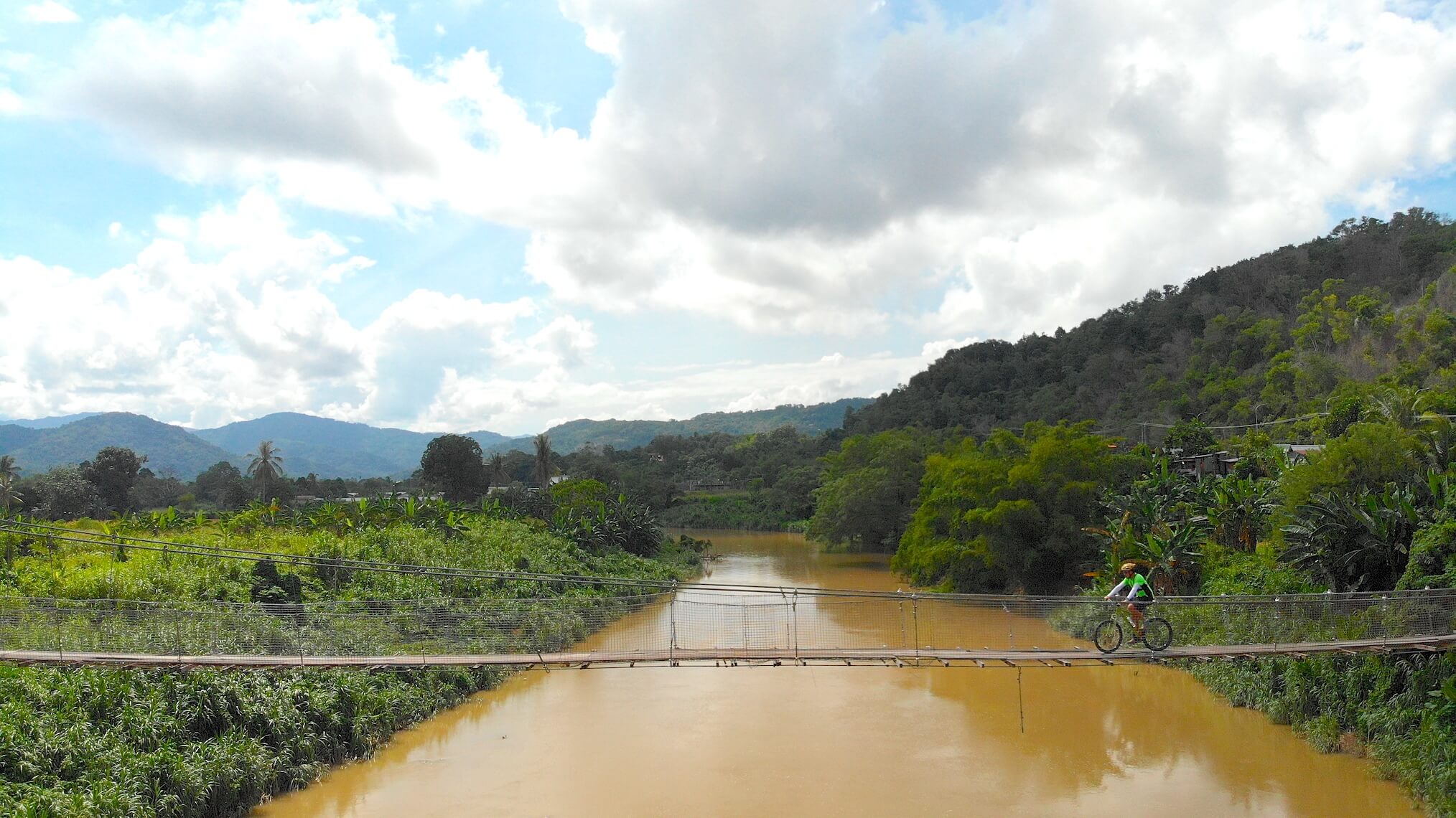 Challenge yourself by pedaling through this adrenaline-inducing suspension bridge.