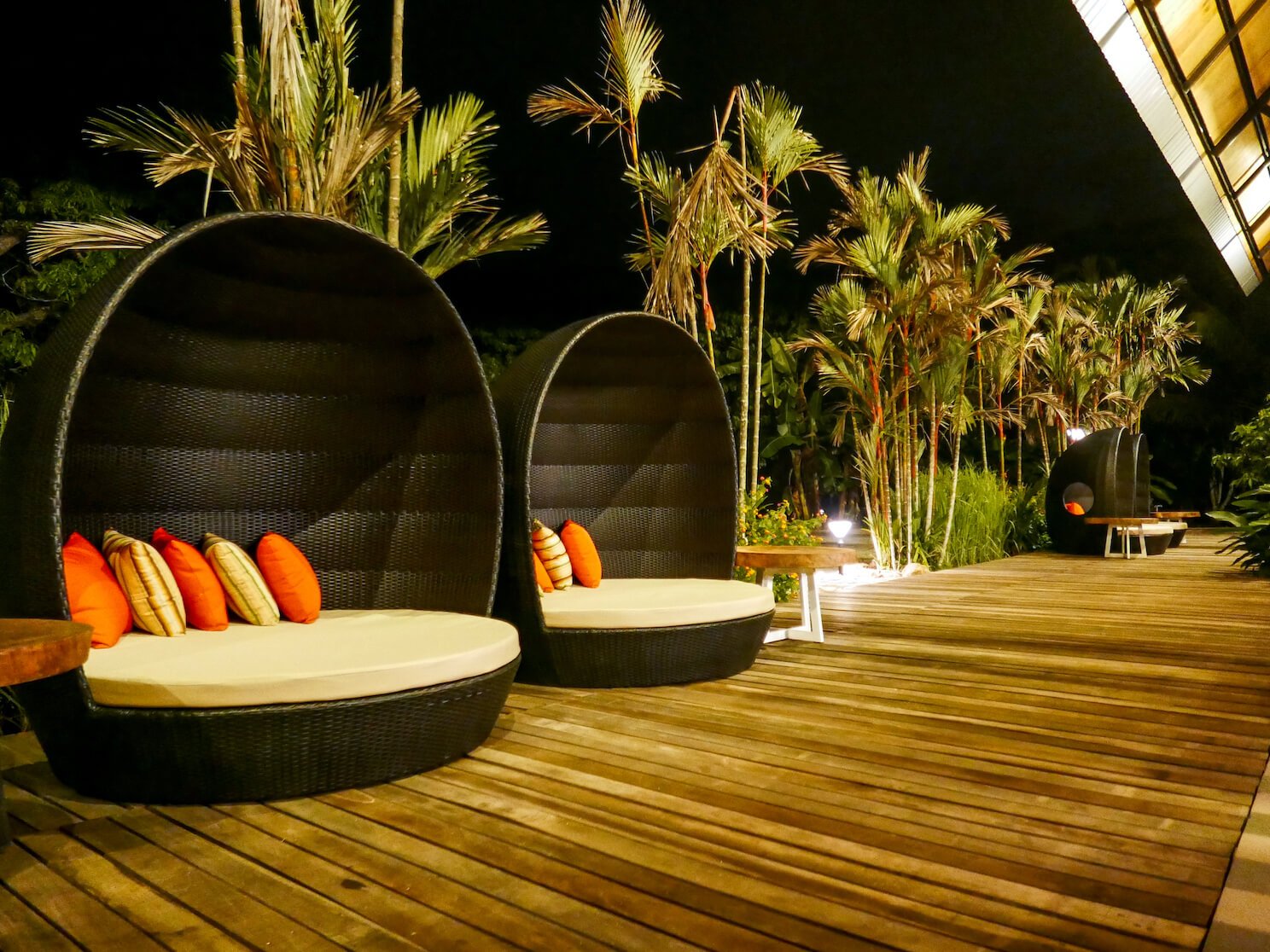 Cosy lounge area to enjoy the night breeze surrounded by the nature gardens.