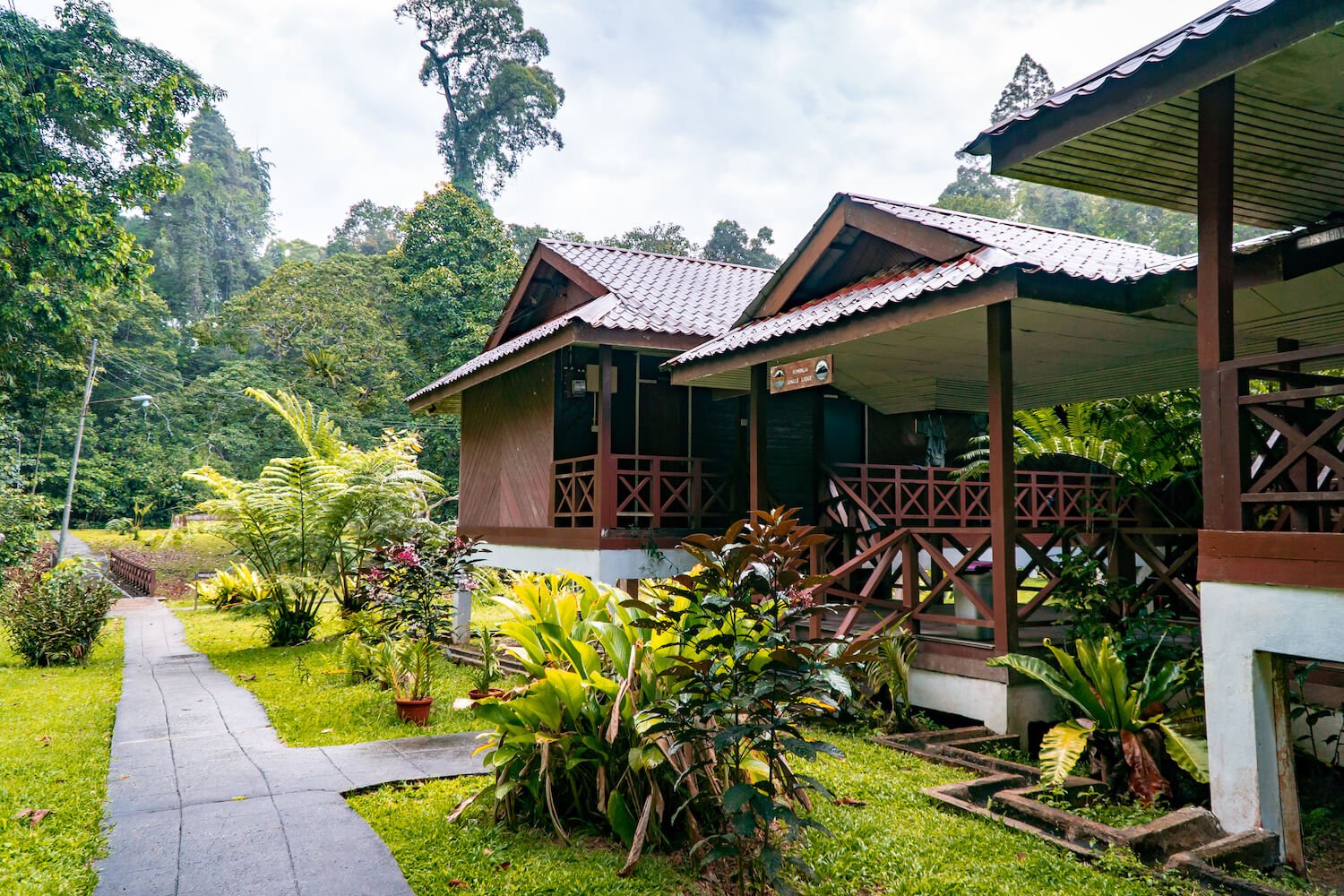 Stay in one of the clean and comfortable lodges at Tawau Hills Park.