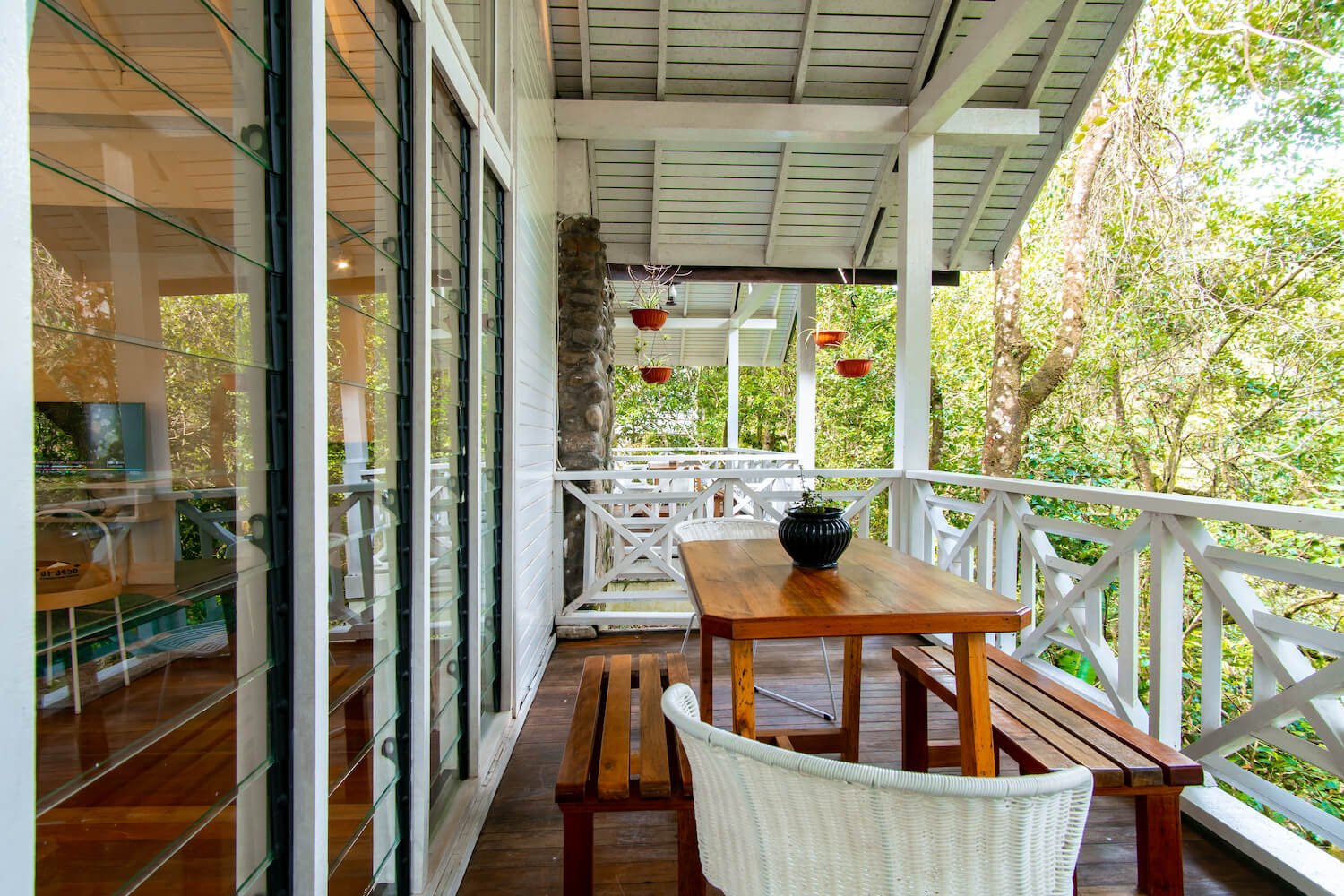 Balcony overlooking the lush greeneries of Kinabalu Park at Nepenthes Suite