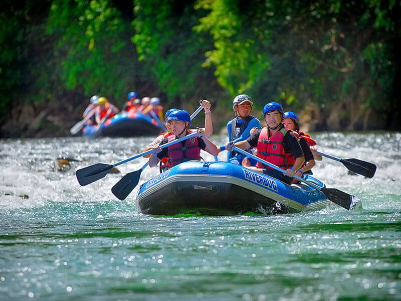 Enjoy a fun rafting session along the 15km Kiulu River.