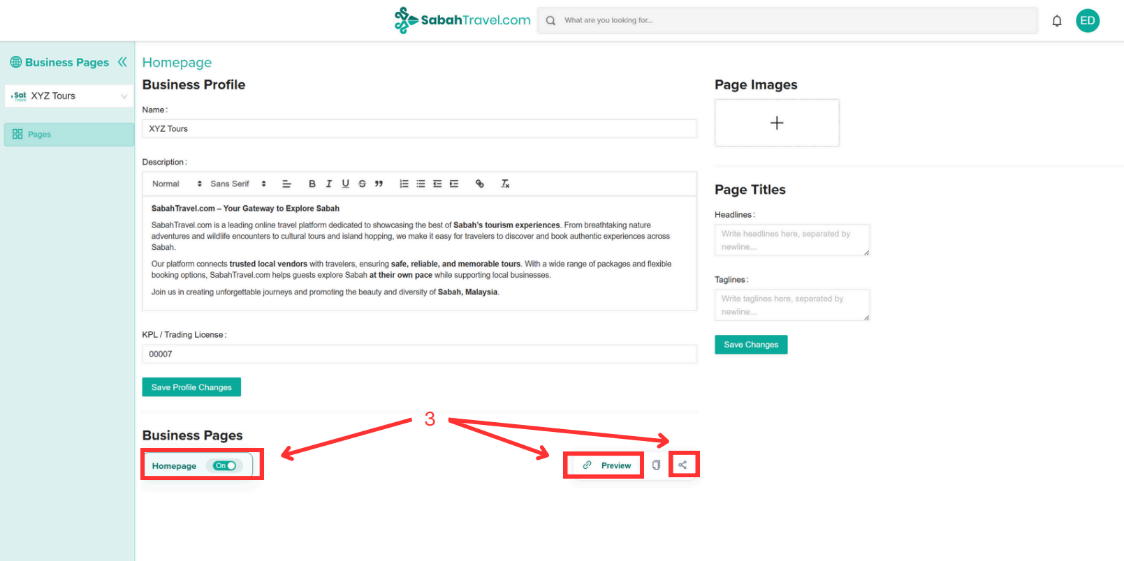 Destination highlight