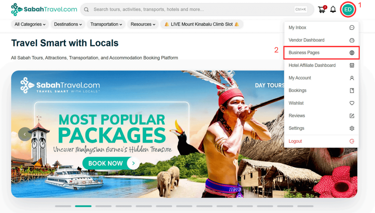 Destination highlight